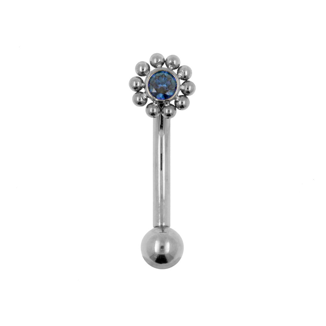 Titanium Zircona Cluster Rook Piercing Royal Blue