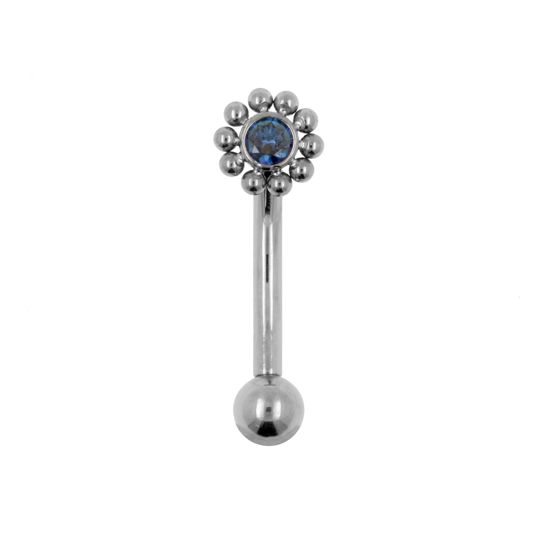 Titanium Zircona Cluster Rook Piercing Royal Blue