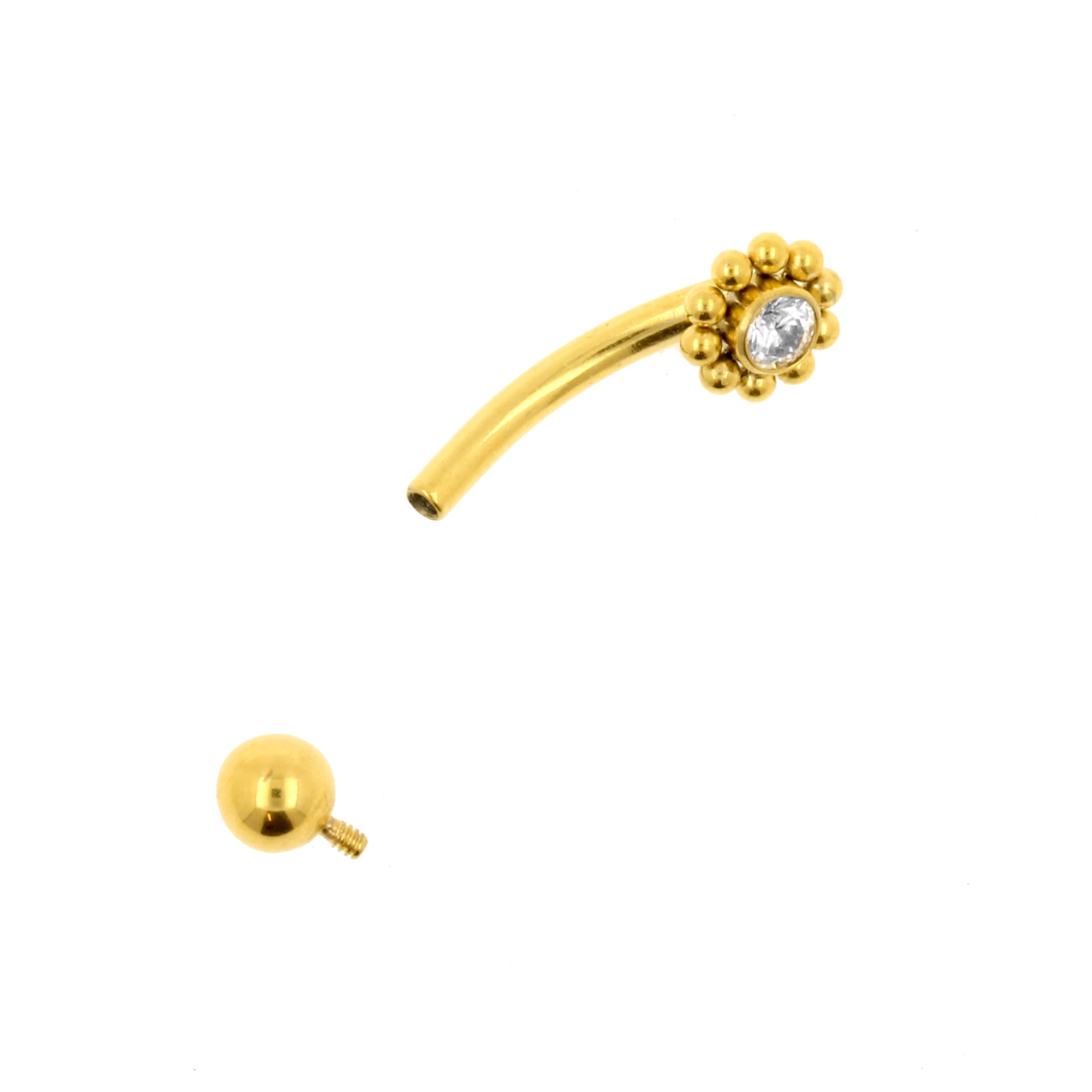 Titanium Zirconia Cluster Rook Piercing Clear