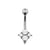 Titanium Zirconia Cluster Belly Ring Clear