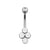 Titanium Zirconia Cluster Belly Ring Clear