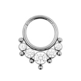 Titanium Zirconia Cluster Click Ring Clear