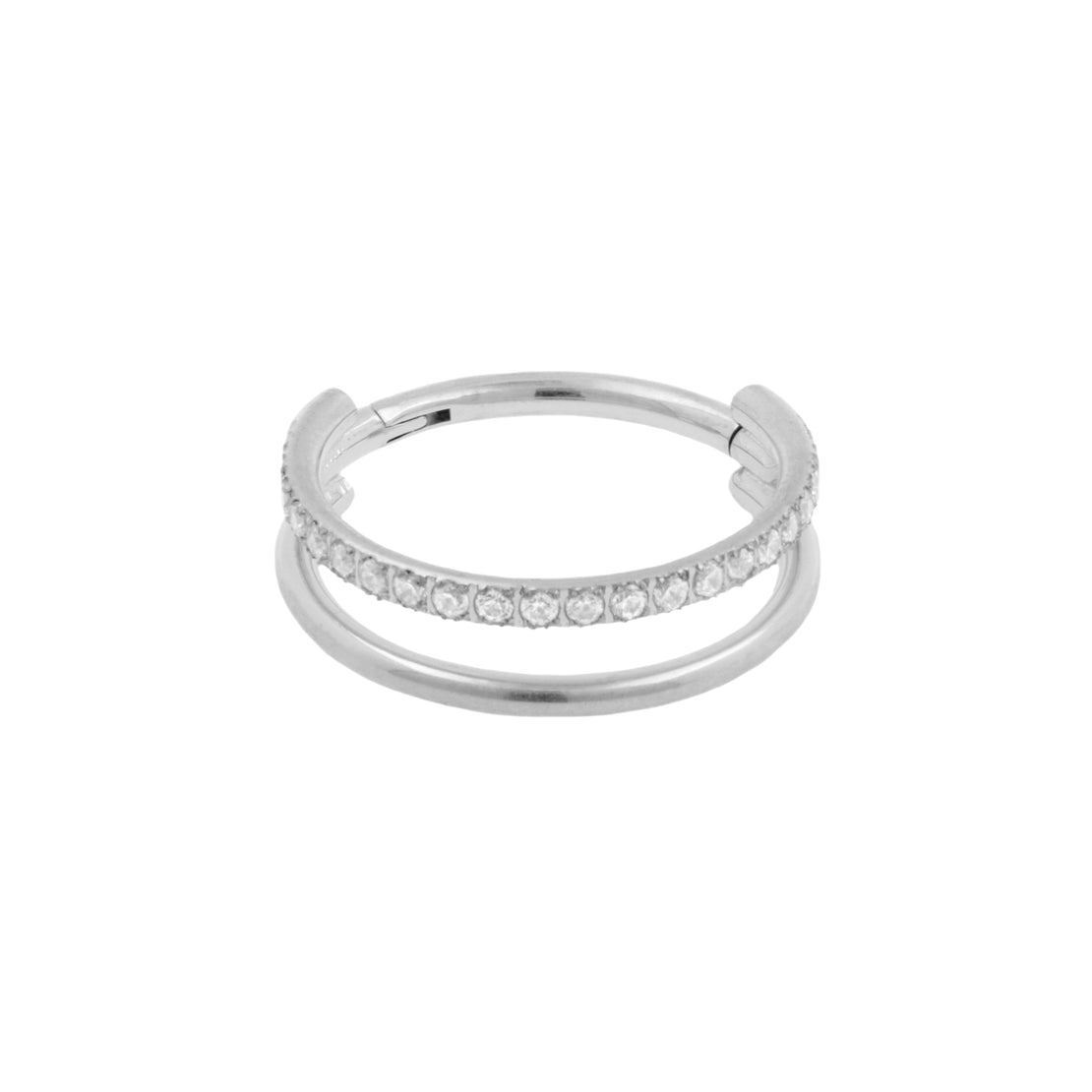 Titanium Double Click Ring Silver