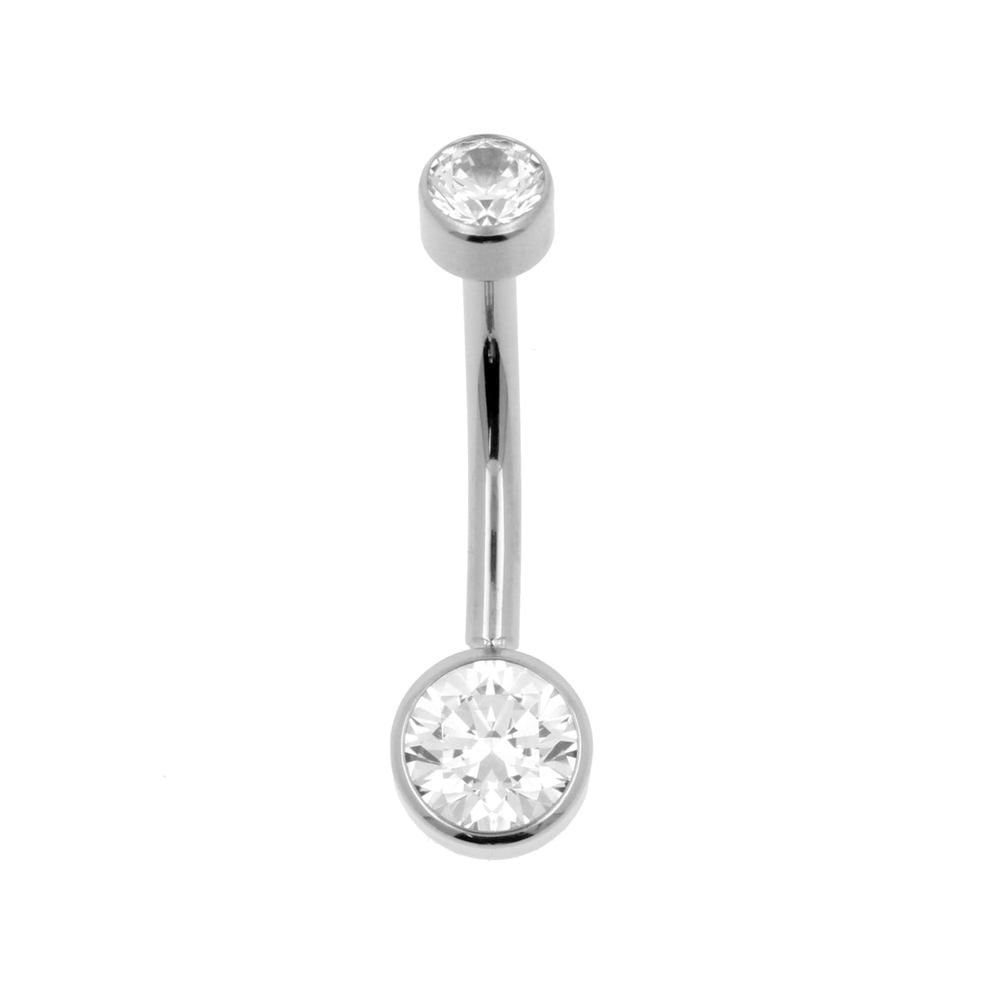 Titanium Navel Banana With Zirconia Clear