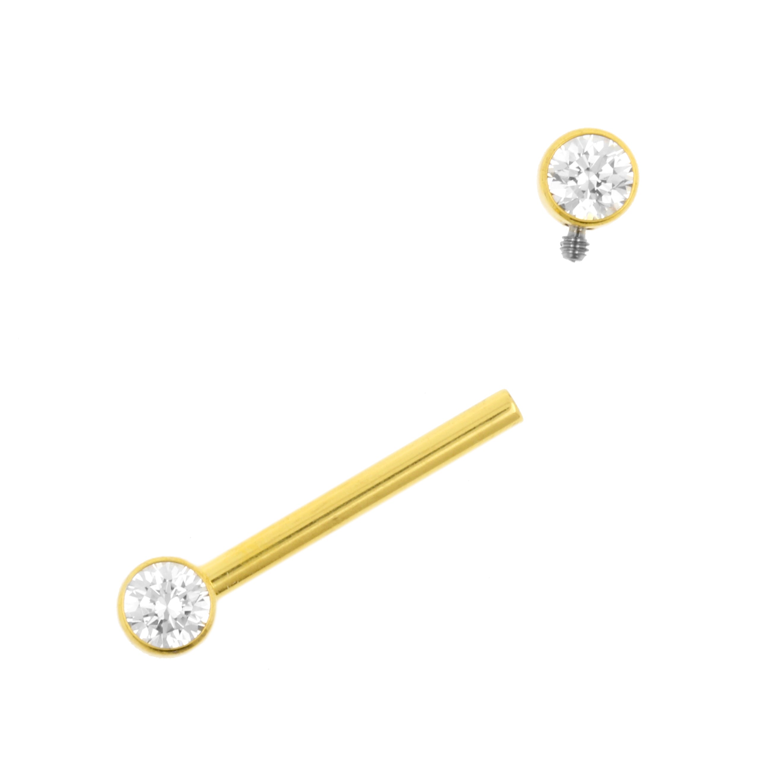 Titanium Nipple Barbell With Zirconia - 4 mm