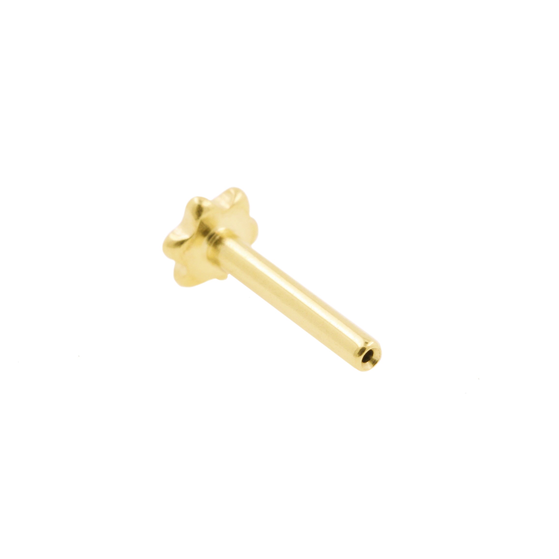 Titanium Flower Flatback Stud Gold