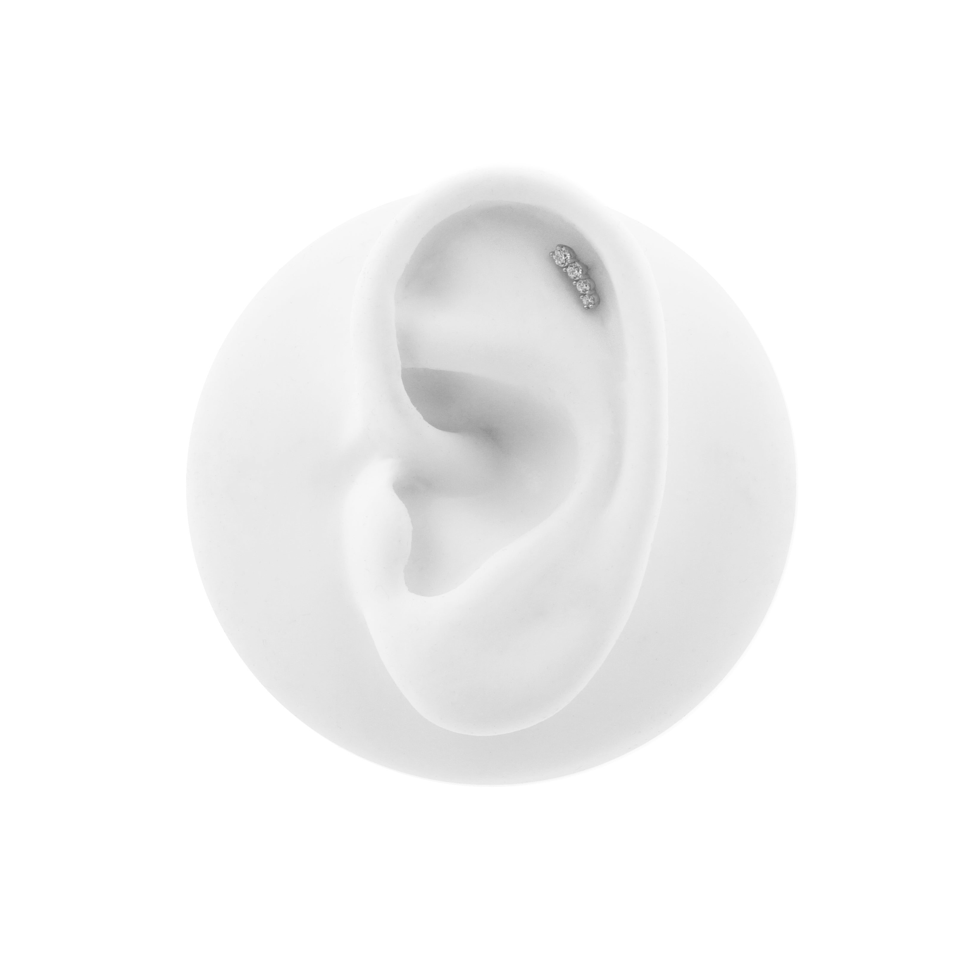 Nickel-Free Stainless Steel Zirconia Curve Links - Silver