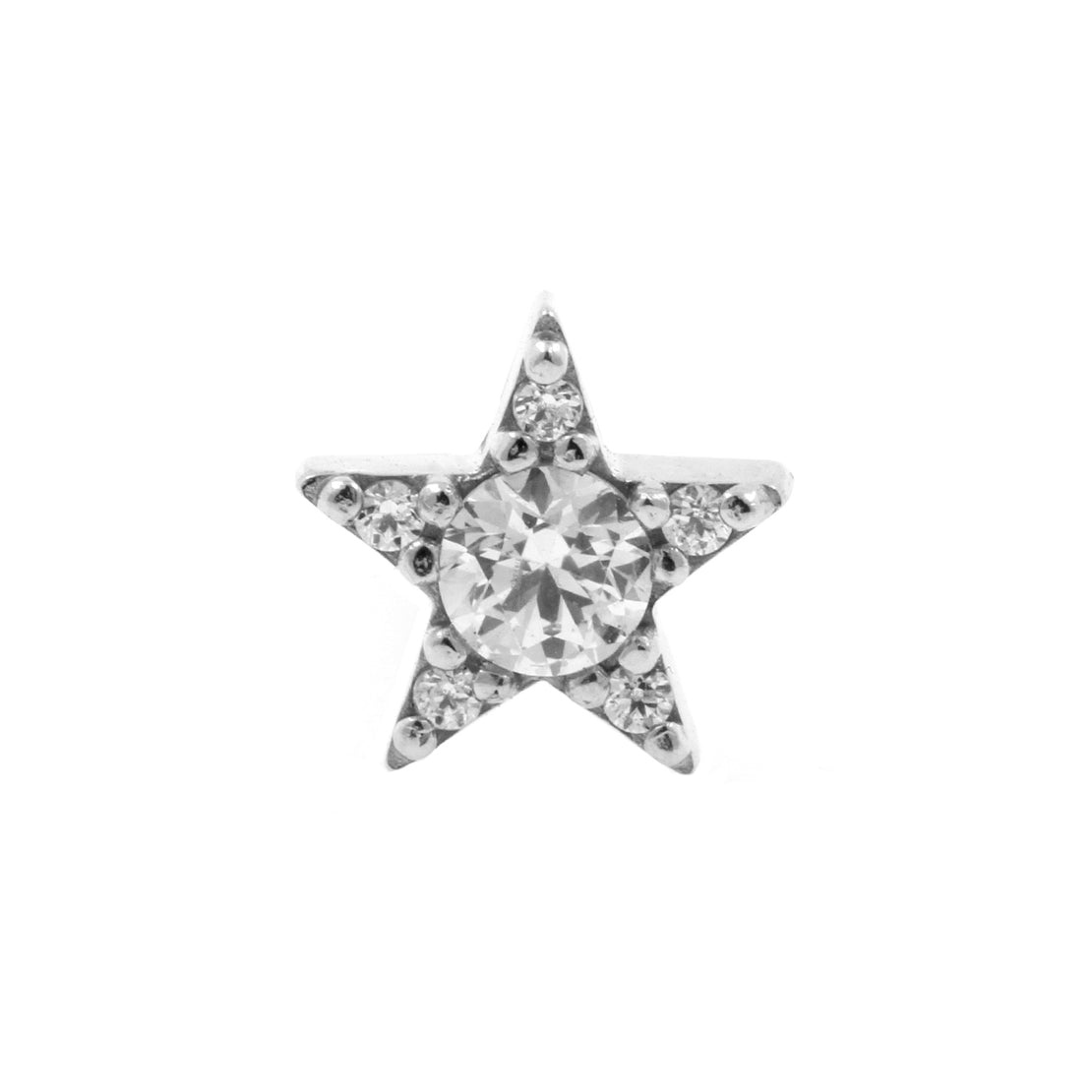 Nickel-Free Stainless Steel Zirconia Star - Silver