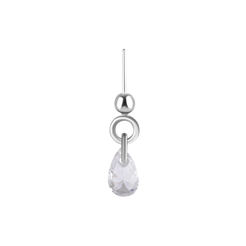 Titanium Helix Dangle - Zirconia Droplet Silver