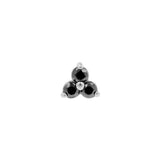 Nickel-Free Stainless Steel Trinity Set With Black Zirconia Silver