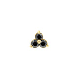 Nickel-Free Stainless Steel Trinity Set With Black Zirconia Gold