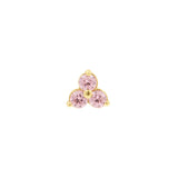 Nickel-Free Stainless Steel Trinity Set With Pink Zirconia Gold