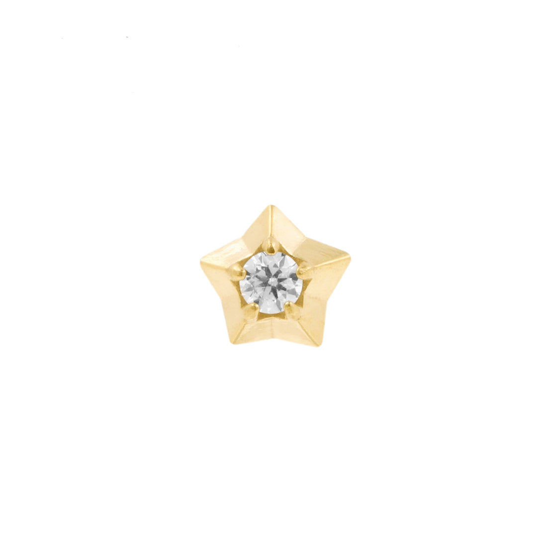 Nickel-Free Stainless Steel Threadless Top With Zirconia - Star Gold