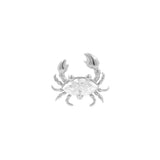 Nickel-Free Stainless Steel Threadless Top With Zirconia - Crab Silver