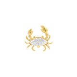 Nickel-Free Stainless Steel Threadless Top With Zirconia - Crab Gold