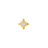 Nickel-Free Stainless Steel Threadless Top With Zirconia - Star Gold