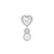 Nickel-Free Stainless Steel Threadless Dangle Top With Zirconia - Heart Silver
