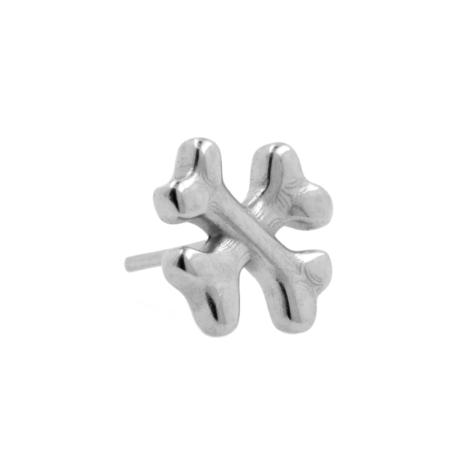 Nickel-Free Stainless Steel Crossbones Attachment - Silver