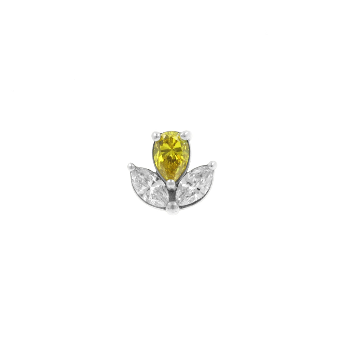 Platina Marquise Flower Met Diamant