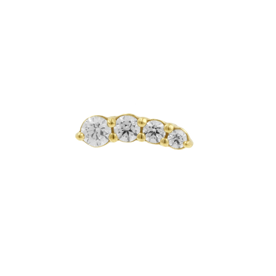 Nickel-Free Stainless Steel Zirconia Curve Left - Gold
