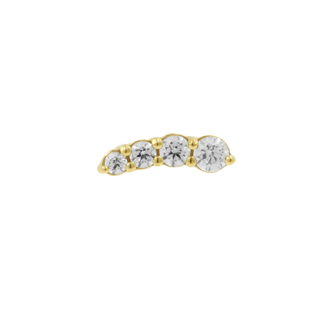 Nickel-Free Stainless Steel Zirconia Curve Right - Gold