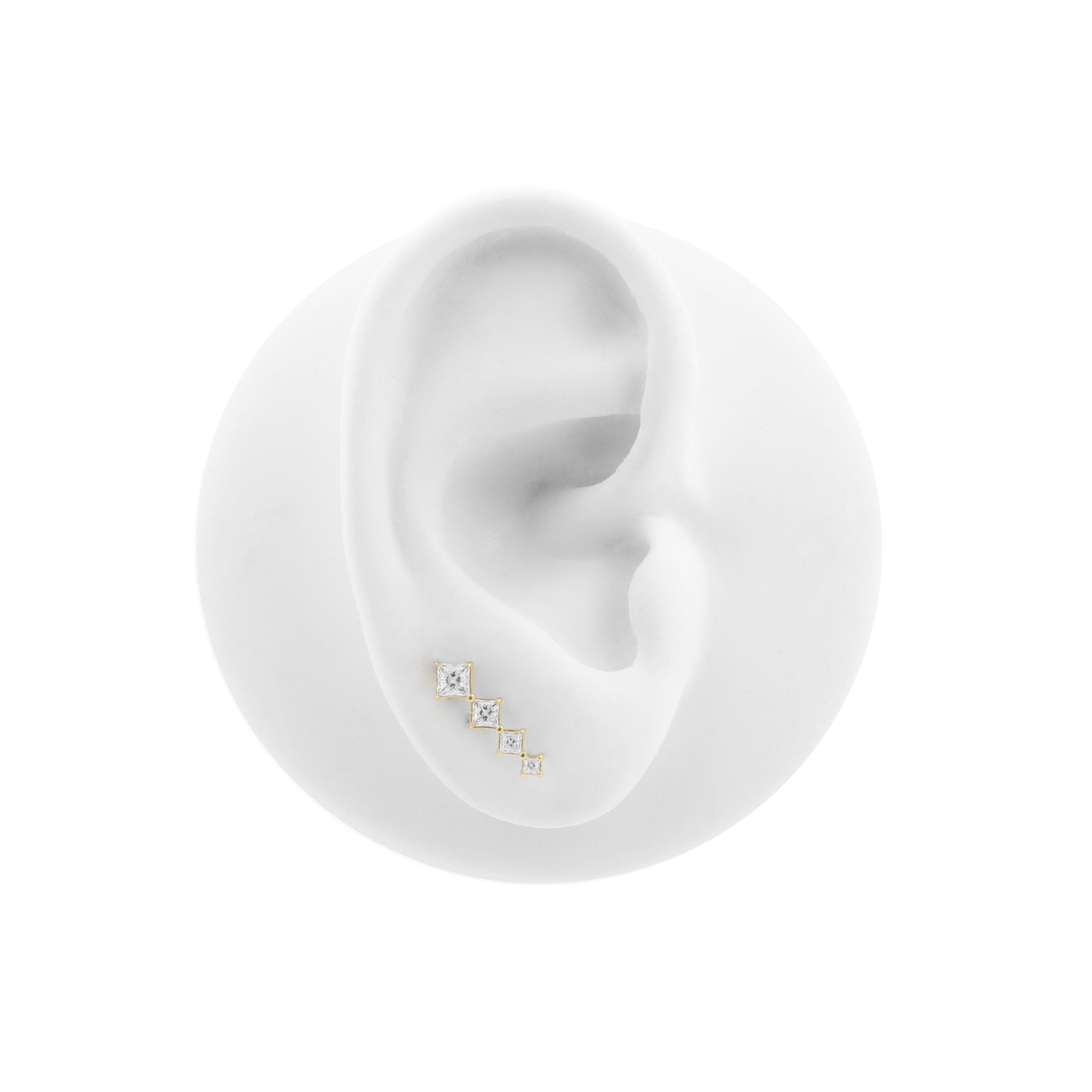 Nickel-Free Stainless Steel - Zirconia Squares - Gold