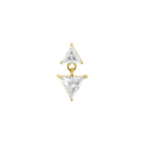 Nickel-Free Stainless Steel - Zirconia Triangle Dangle - Gold
