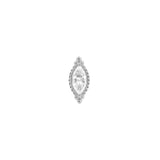Nickel-Free Stainless Steel - Zirconia Vintage Marquise - Silver