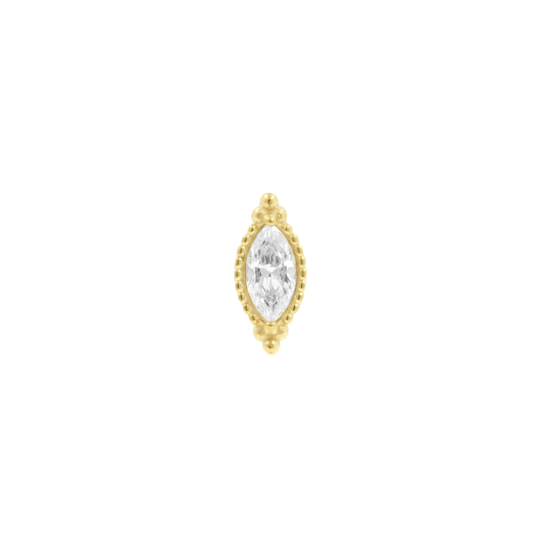 Nickel-Free Stainless Steel - Zirconia Vintage Marquise - Gold