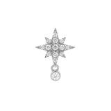 Nickel-Free Stainless Steel - Zirconia Star Dangle - Silver