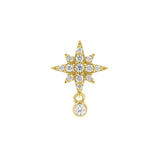Nickel-Free Stainless Steel - Zirconia Star Dangle - Gold