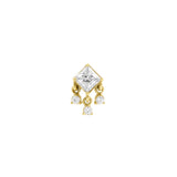 Nickel-Free Stainless Steel - Zirconia Square Dangle - Gold
