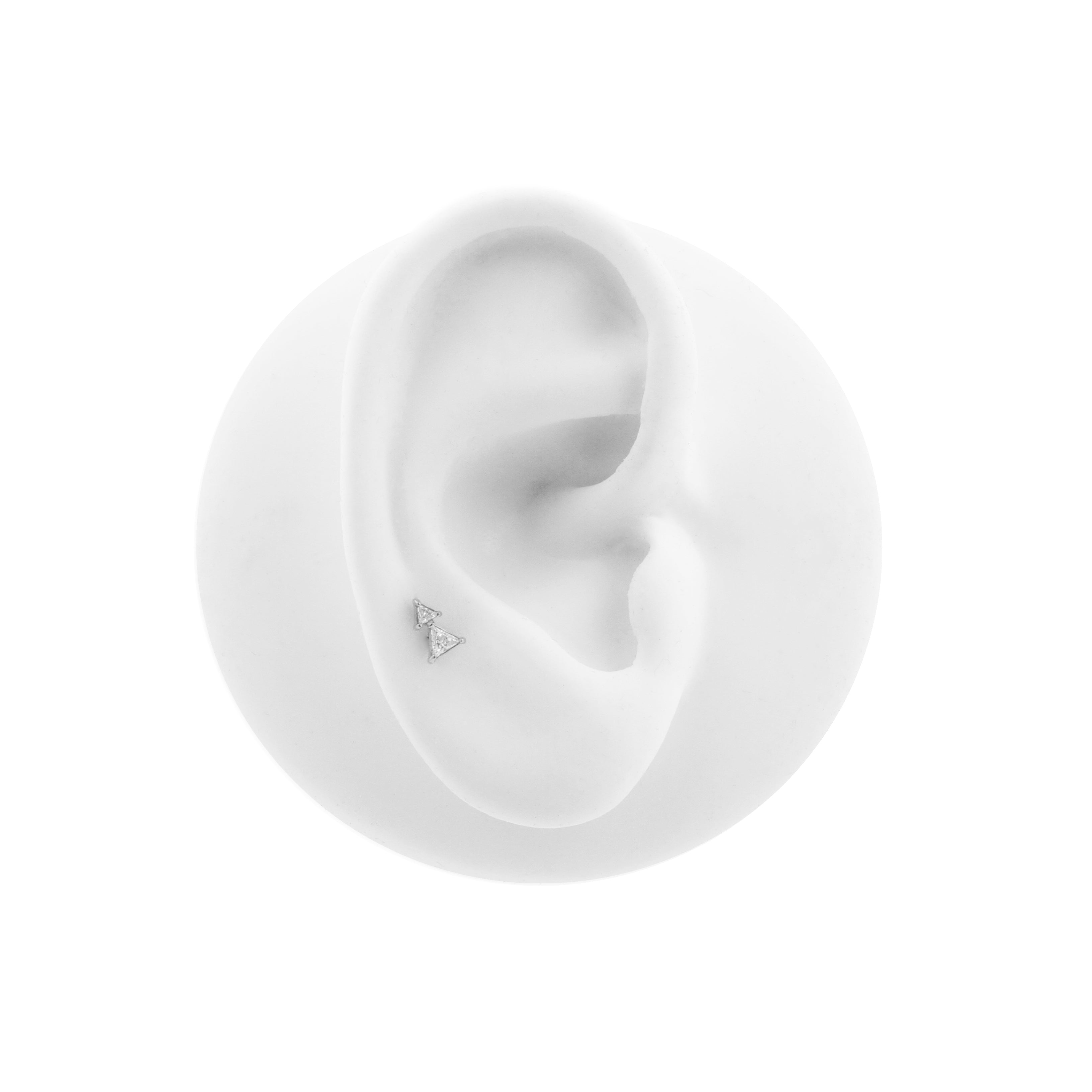 Nickel-Free Stainless Steel - Zirconia Double Triangle - Silver