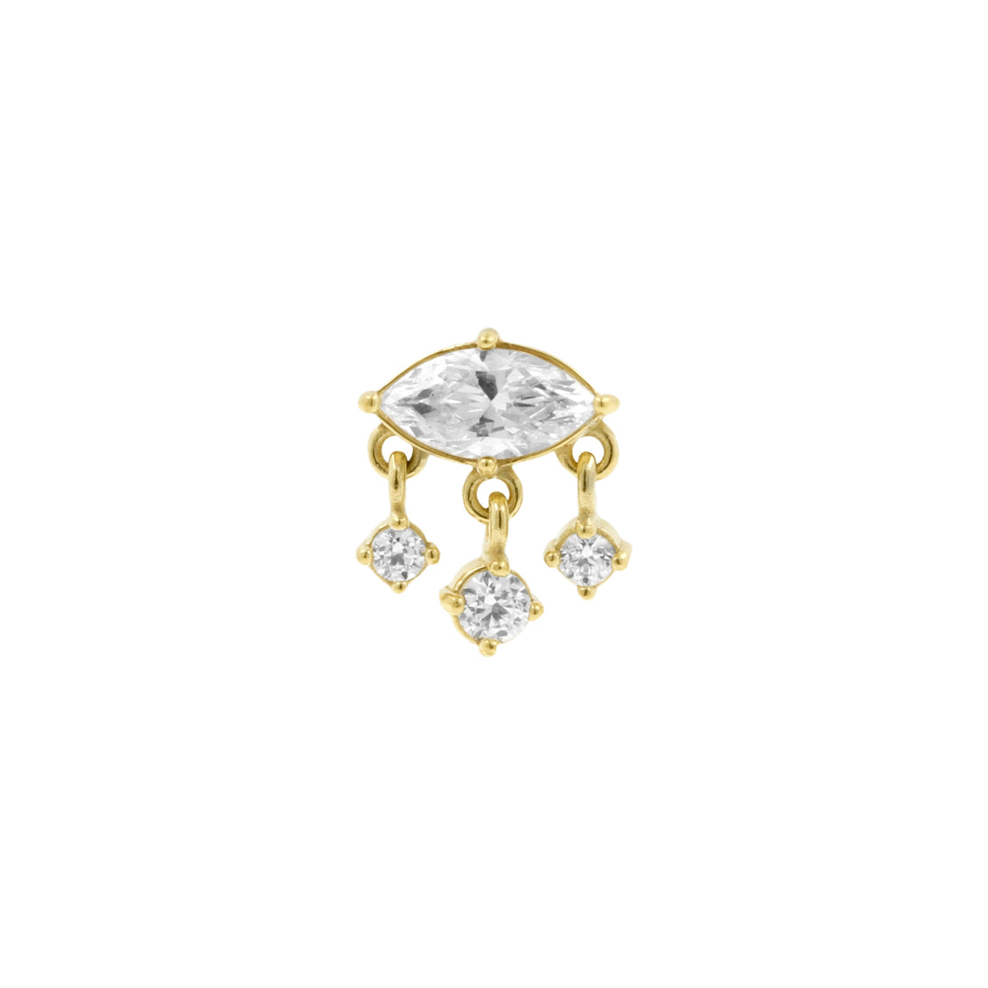 Nikkelvrij Staal - Zirkonia Eye Dangle - Goud
