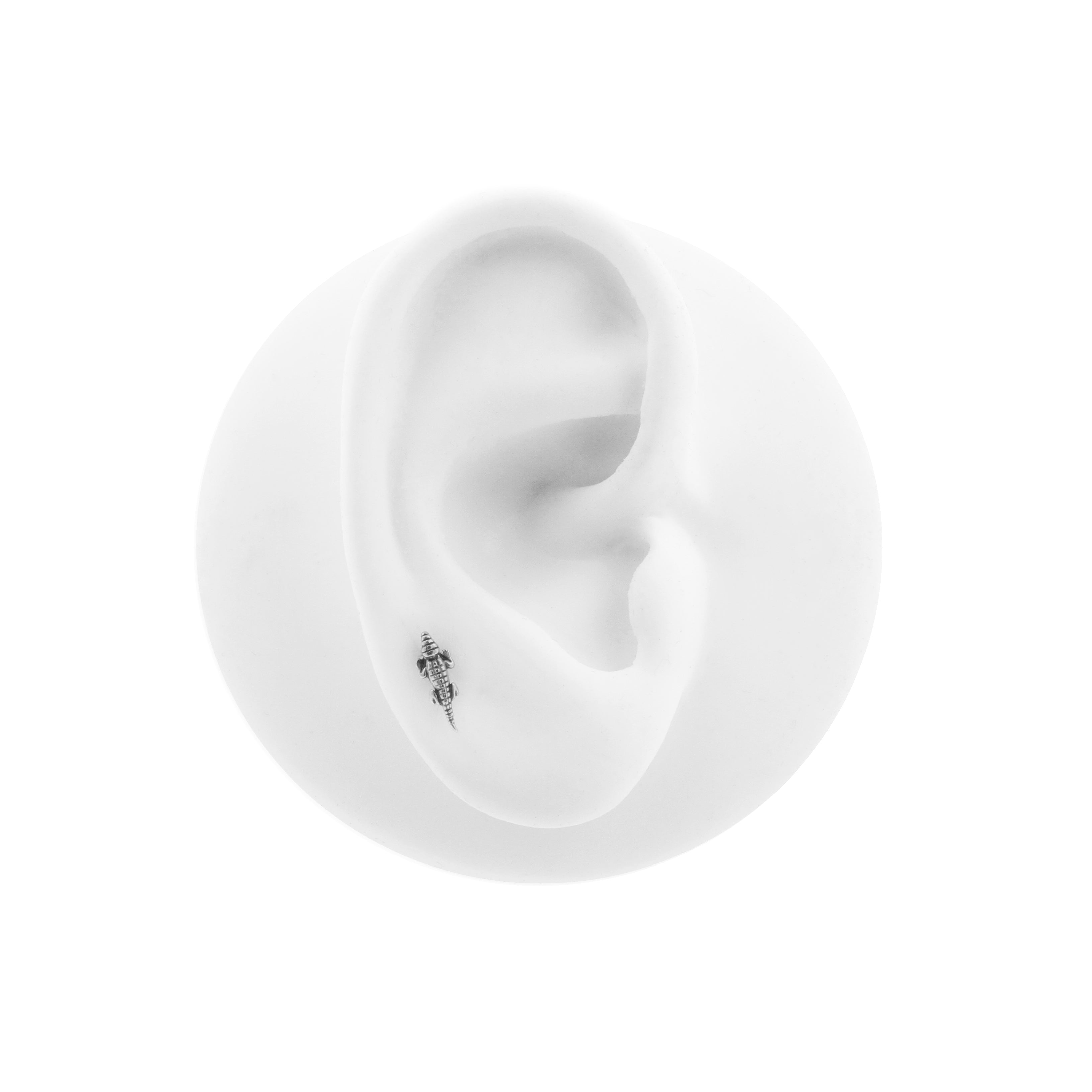 Surgical Steel Crocodile Top - Silver