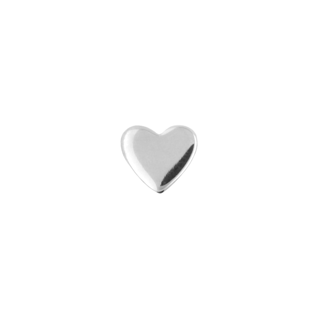 Titanium Threadless Top - Heart Silver