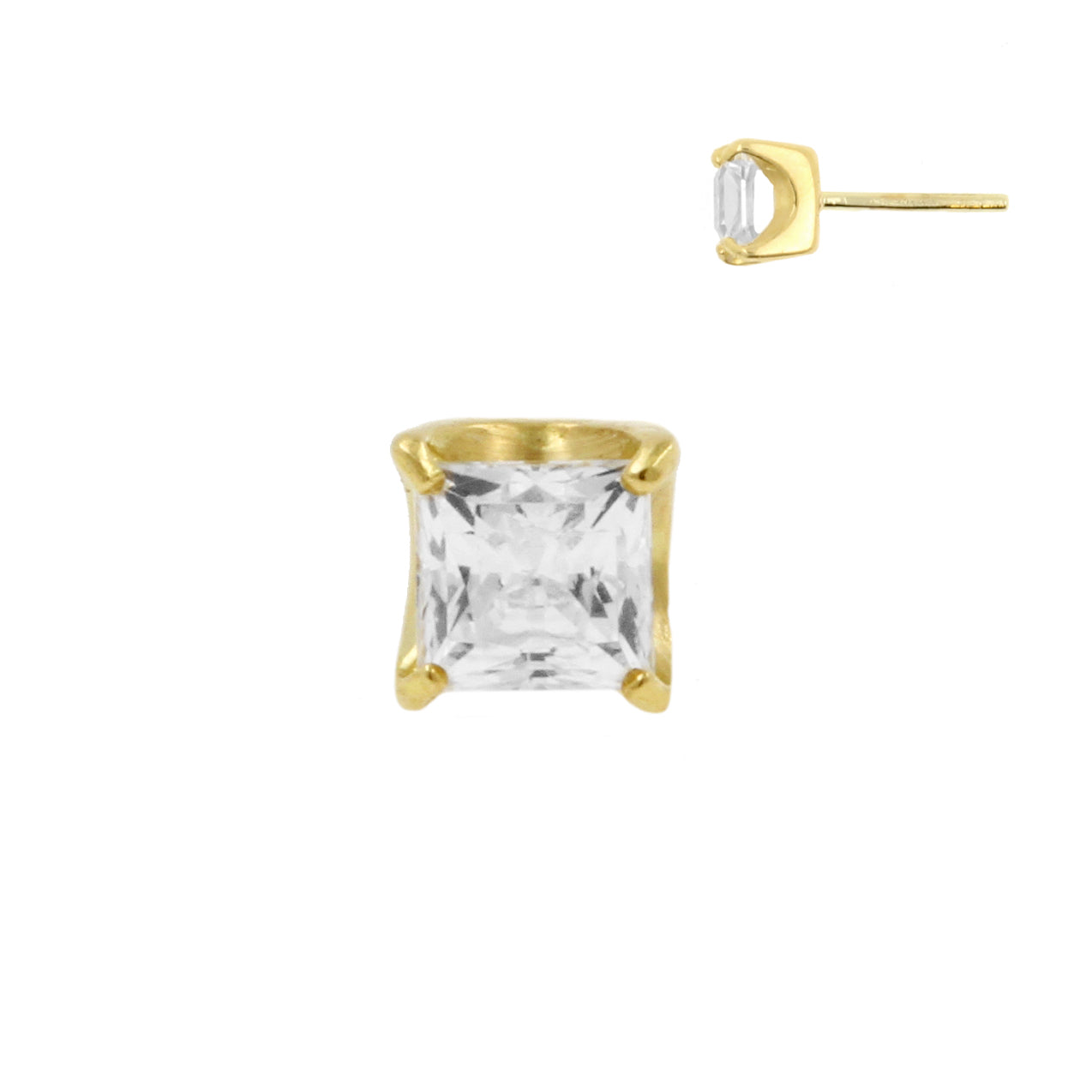 18 Karat Gold Zirconia Square