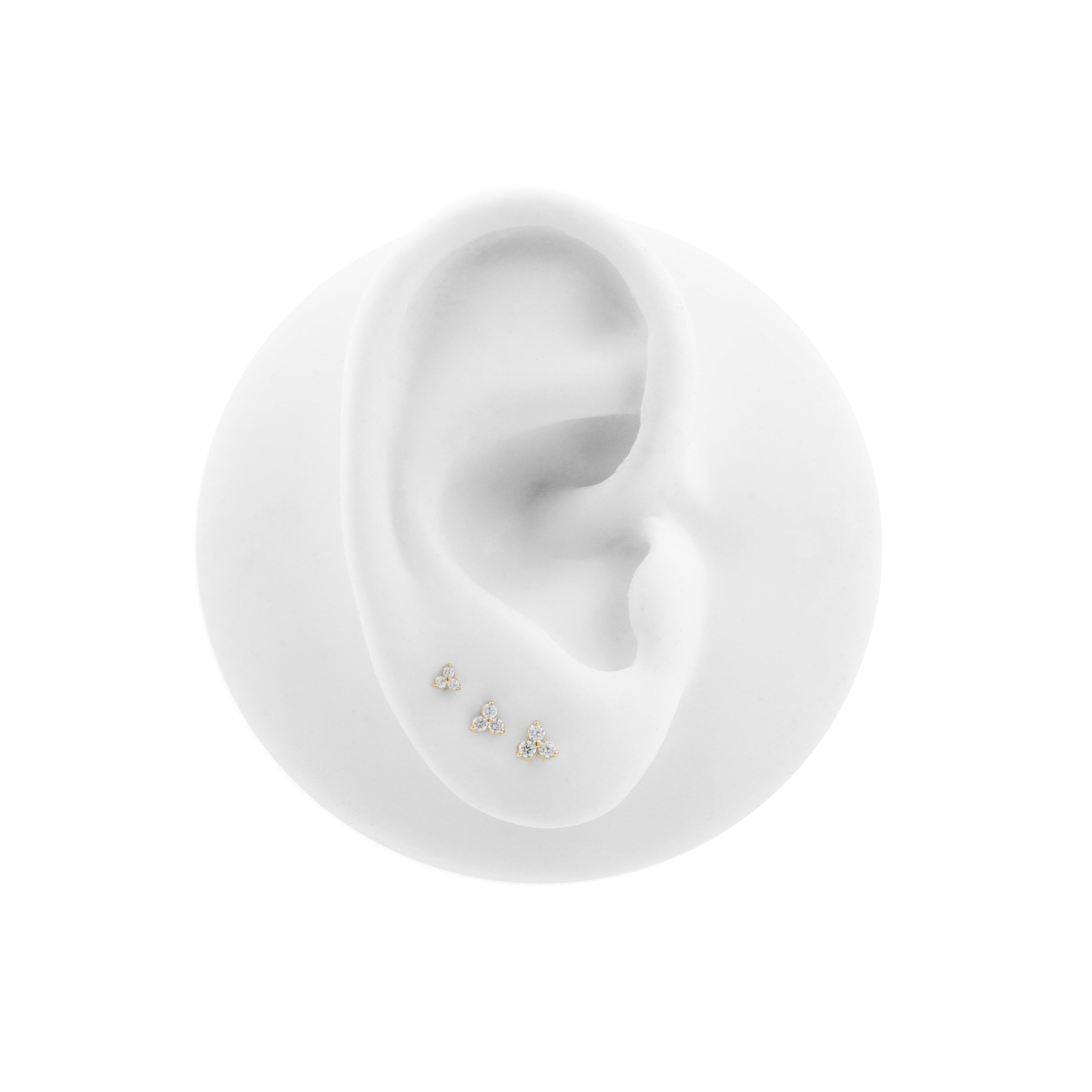 18 Karat Gold Zirconia Trinity