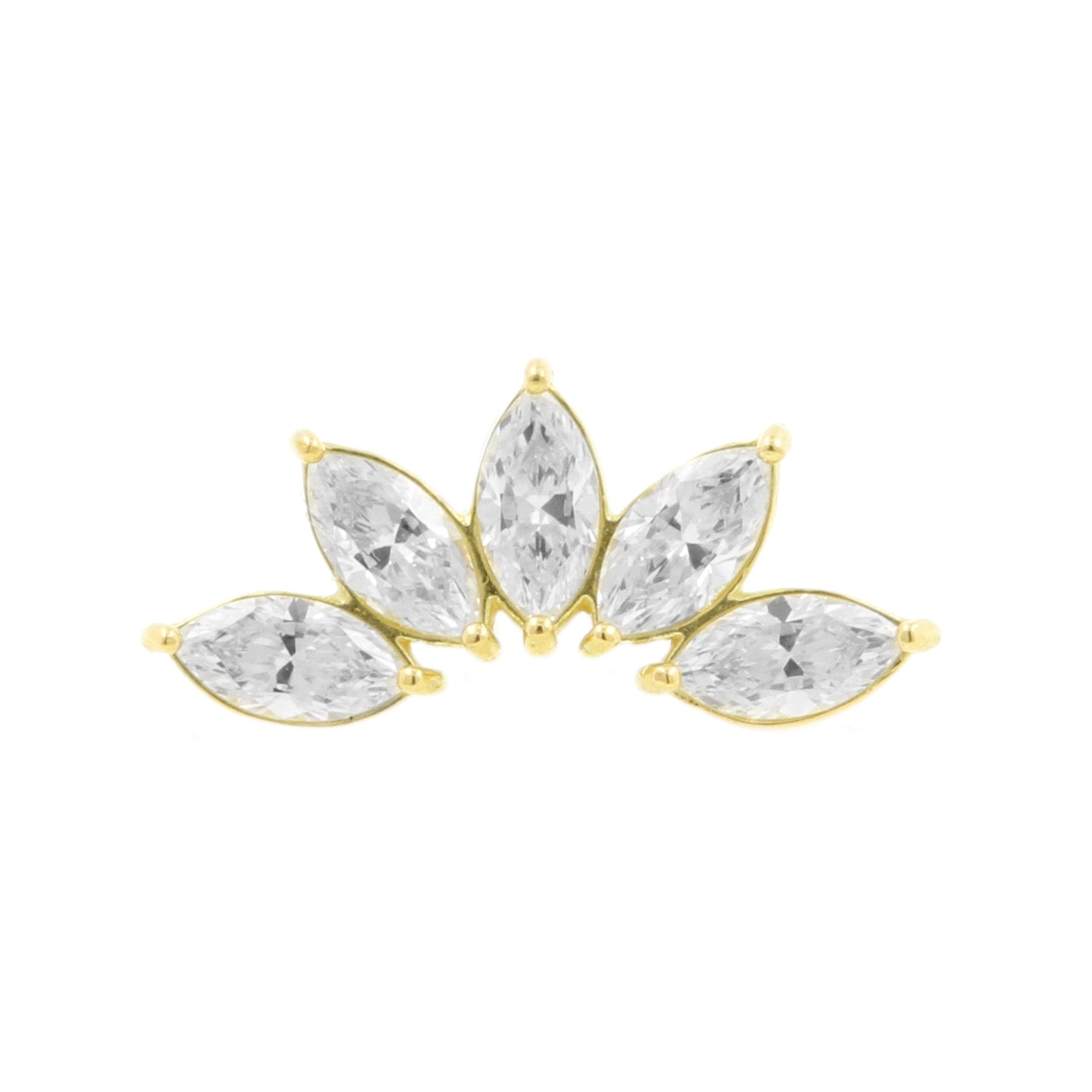 18 Karat Gold Zirconia Fan