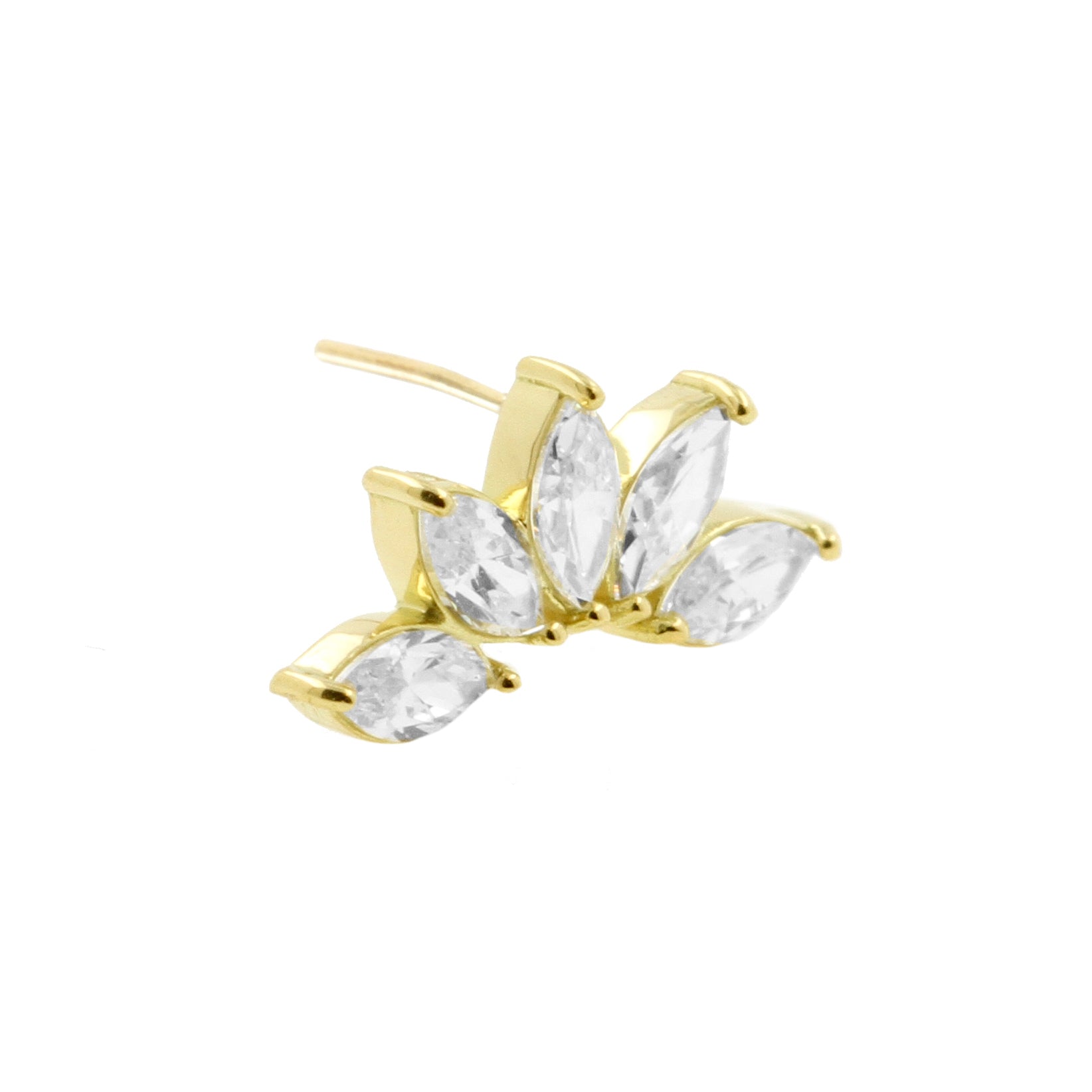 18 Karat Gold Zirconia Fan