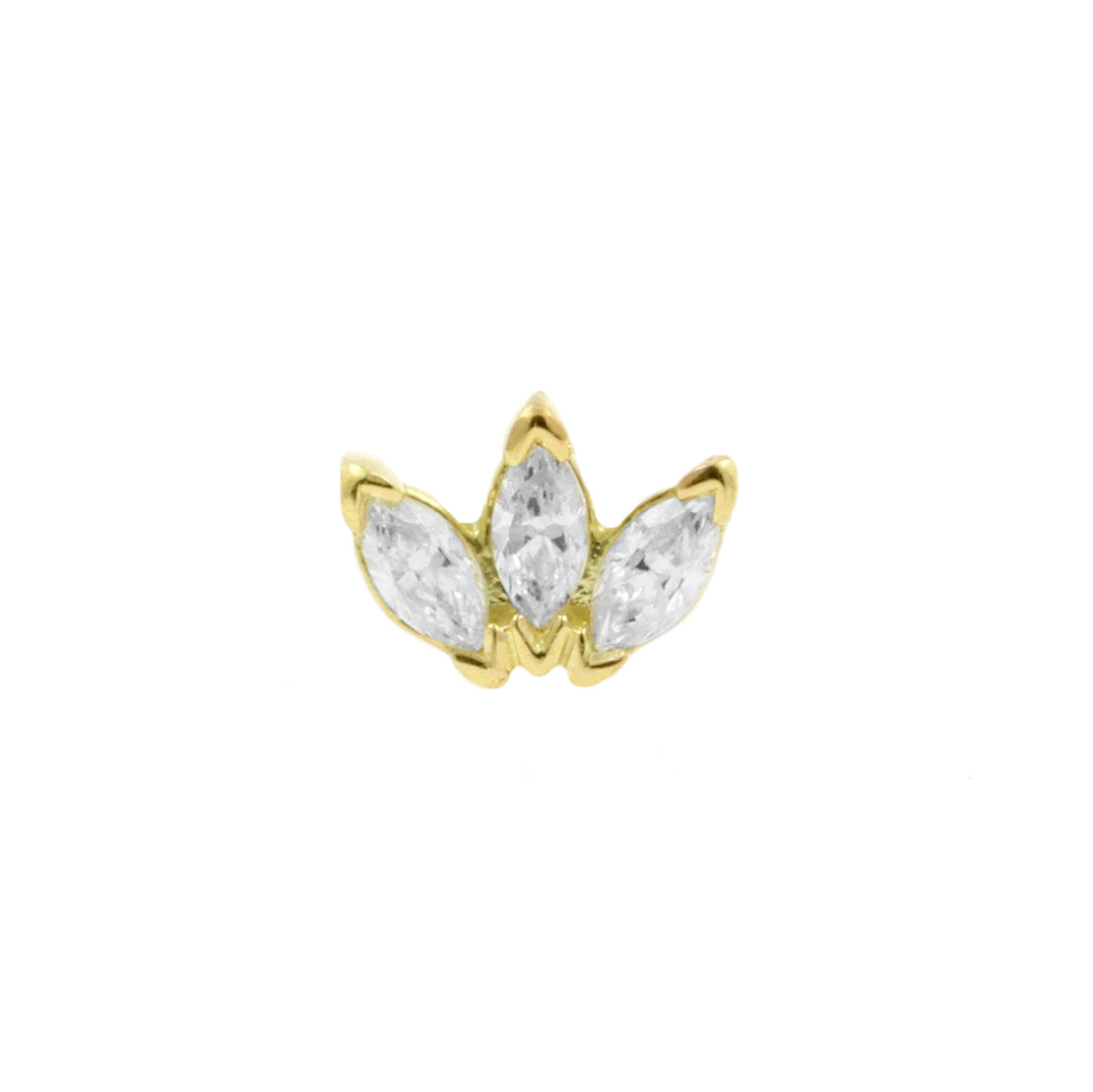 18 Karat Gold Zirconia Triple Princess