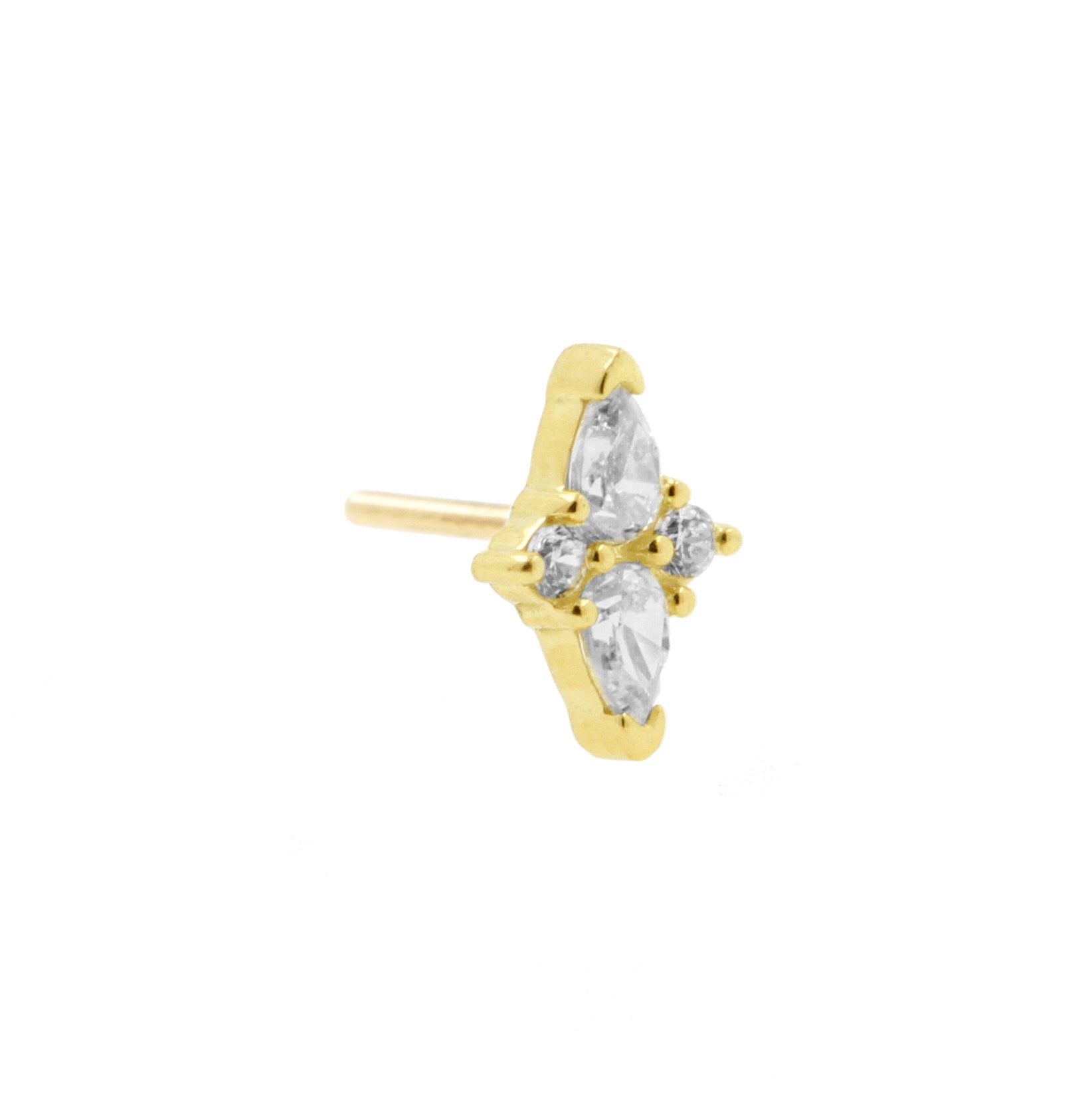 18 Karat Gold Zirconia Star Cluster