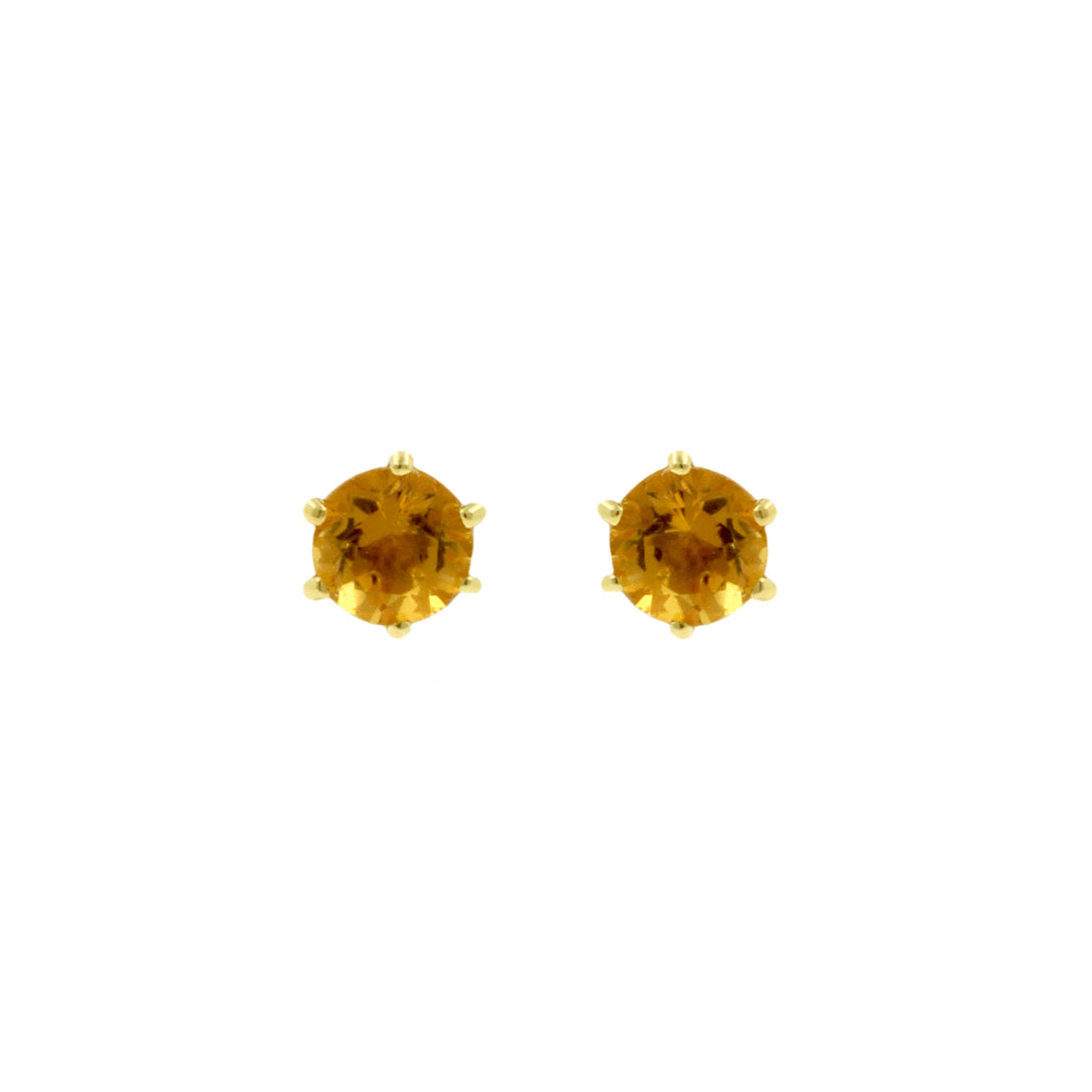 18 Karat Gold Ear Stud With Citrine