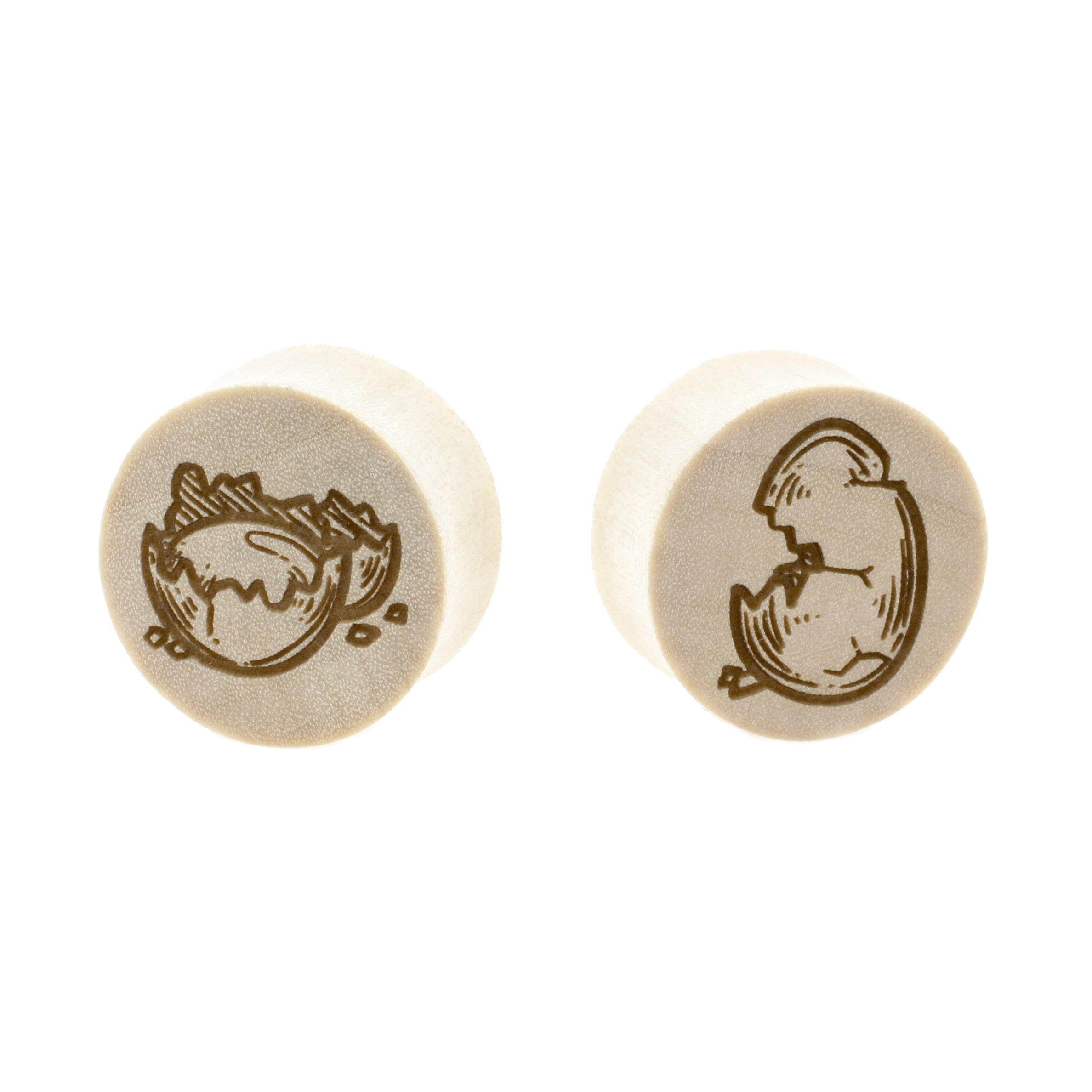 Wood Egg Plugs - Crocodile Light Brown