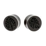 Wood Monstera Plugs - Areng Black