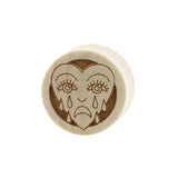 Wood Crying Heart Plugs - Crocodile Wood Light Brown