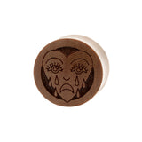 Wood Crying Heart Plugs - Sawo Wood Red Brown