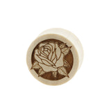 Wood Rose Plugs - Crocodile Wood Light Brown