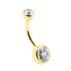 Gold Belly Ring With Premium Zirconia