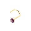 Gold Nose Stud With Amethyst